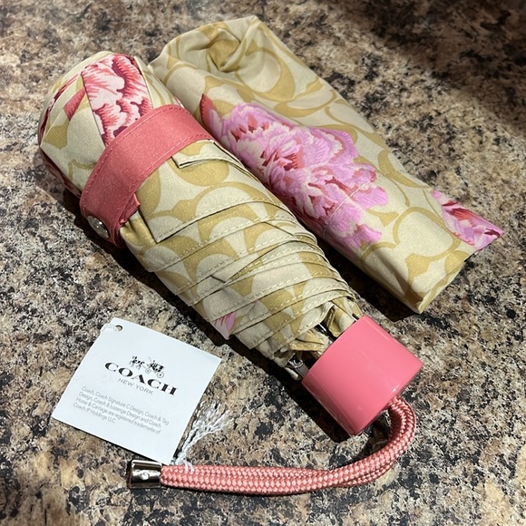 Coach LIMITED EDITION Mini Umbrella In Signature Kaffe Fassett Print - Picture 4 of 5